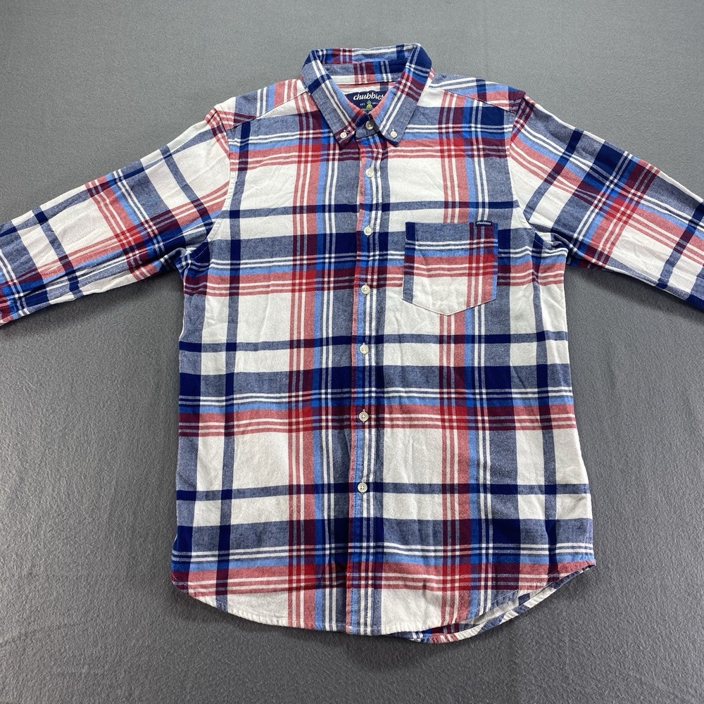 Chubbies Shirt Mens Large Multicolor Plaid Stretch Long Sleeve Button Down